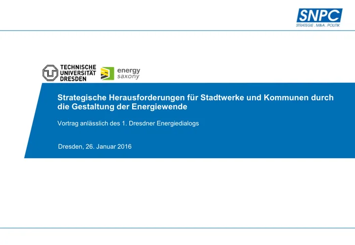 Strategische Herausforderungen für Stadtwerke und Kommunen