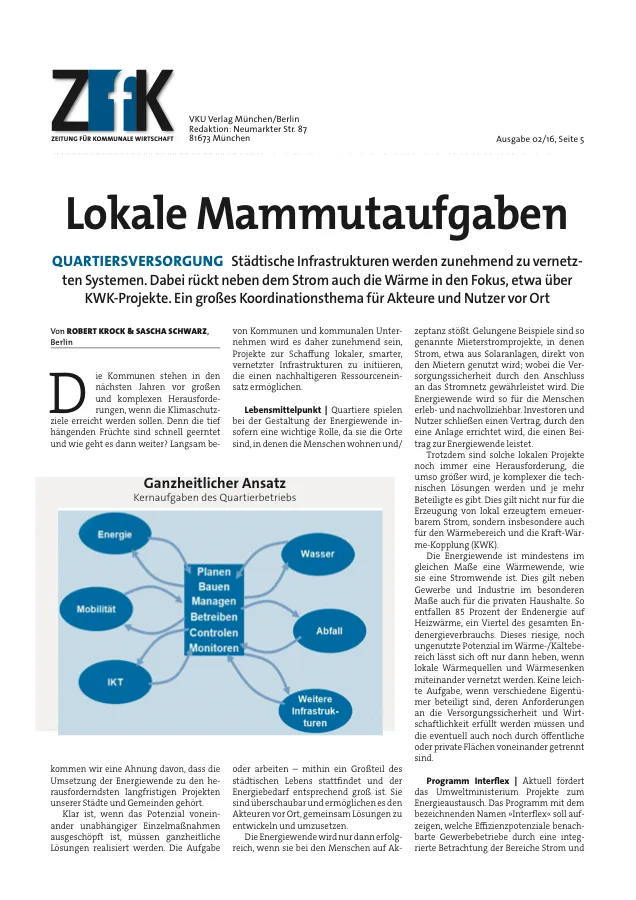 Lokale Mammutaufgaben: Städtische Infrastruktur